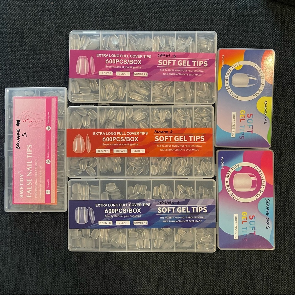 Soft Gel Nail Tips Set - Assorted Colors